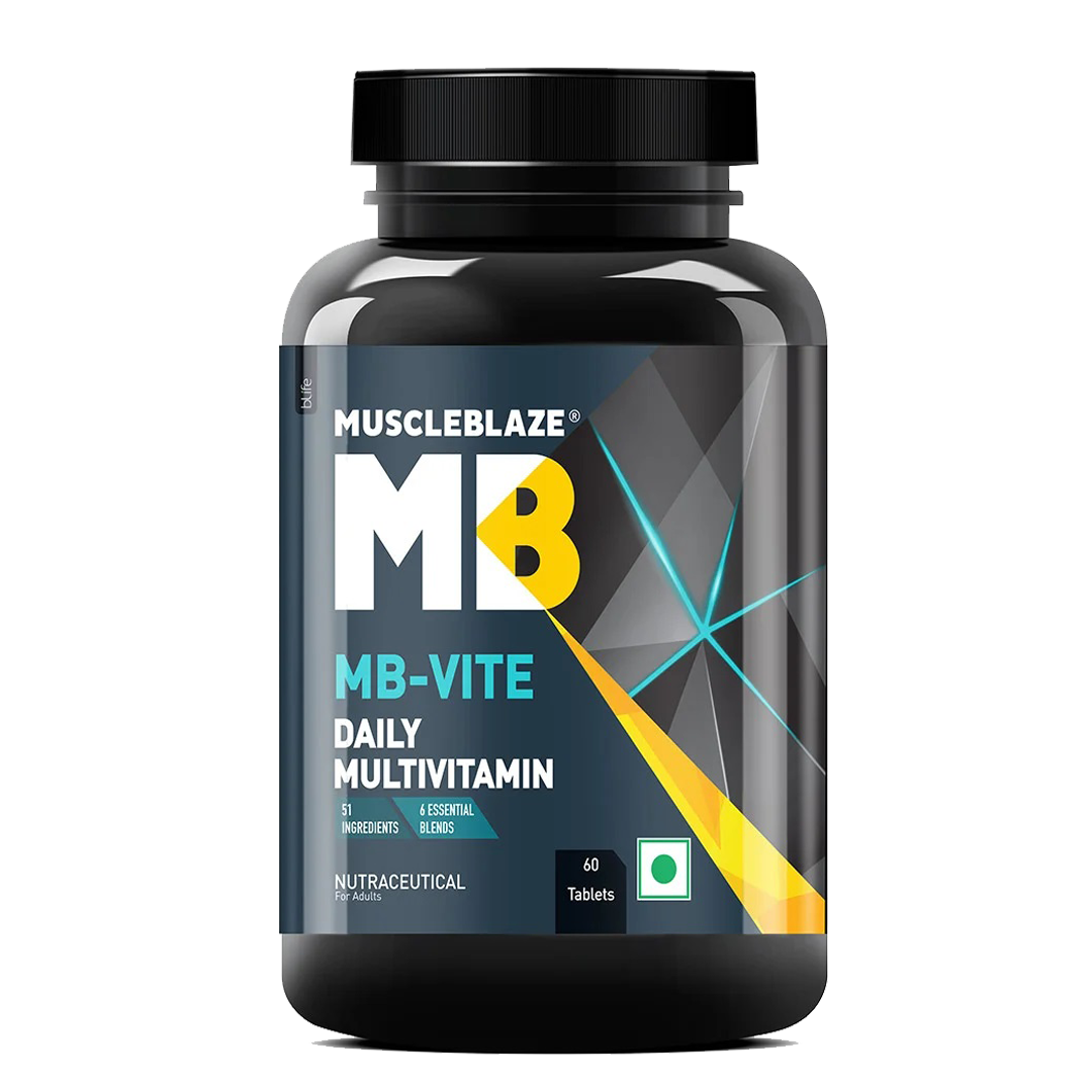 MuscleBlaze MB-VITE Daily Multivitamin, for Enhanced Energy, Stamina & Gut Health, 60 tablet